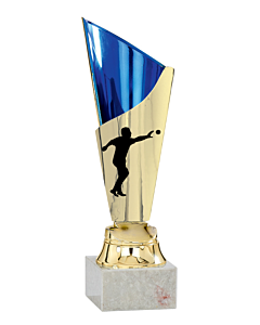 Gold and blue petanque cup 28cm