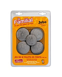 Set of 12 Breton pucks, The Family Edition