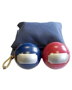 Set of 4 painted wooden balls