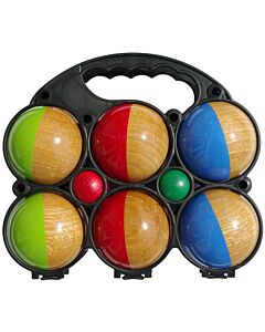 Set of 6 wooden balls half painted