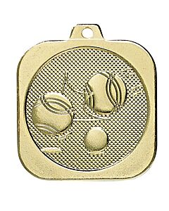 35mm gold petanque medal with its tricolor ribbon