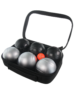SACOZ6 Pack No. 4 - 2 Pétanque triplets with bag and jack - Grey Strie P + Black Strie 1