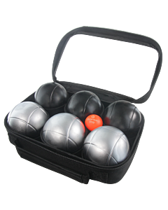 SACOZ6 Pack No. 8 - 2 Pétanque triplets with bag and jack - Grey Strie 1 + Black Strie P