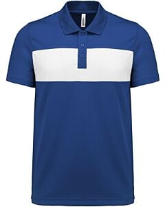 Polo manches courtes enfant bleu royal/blanc