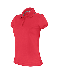 Short-sleeved polo shirt - ladies - sporty red
