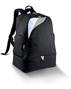 Back pack black with a bottom pouch