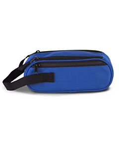 Blue bag for 3 petanque balls with 2 zips and a magnetic lid