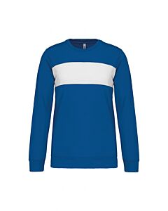 Sweat-shirt polyester à bandeau blanc enfant - Bleu Roi