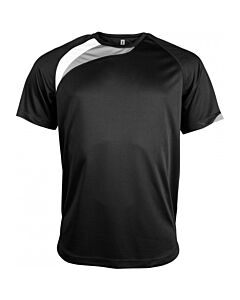Short-sleeved sports t-shirt - kids - white/black/storm grey