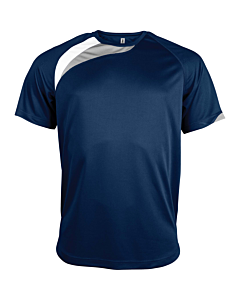 Short-sleeved sports t-shirt - kids - sporty navy/white/storm grey