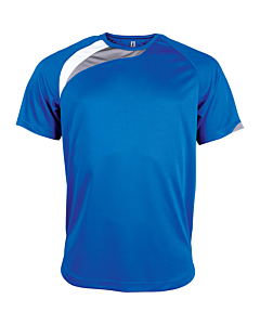 Short-sleeved sports t-shirt - kids - sporty royal blue/white/storm grey