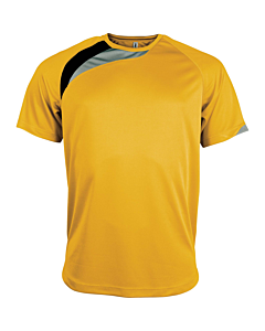Short-sleeved sports t-shirt - kids - sporty yellow/black/storm grey