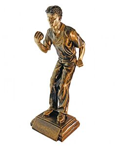 Petanque trophy the Shooter, bronze color, 35 cm