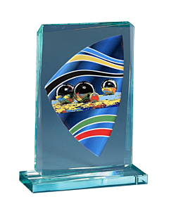Trophée de Pétanque en verre 22cm personnalisable