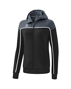 CHANGE by erima Training Jacket with hood - Women - black grey/slate grey/white