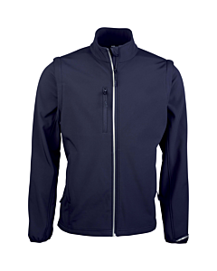 Detachable sleeve softshell jacket - men - navy