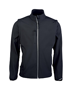 Detachable sleeve softshell jacket - men - black